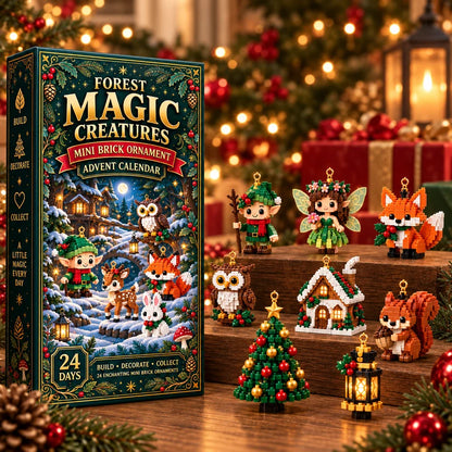 ⏳ Last day to save 49% – 🎄 24‑Day Forest Magic Creatures Ornament Advent Calendar | 24 collectible buildable forest fantasy brick decorations with hangers—perfect for holiday wreaths, mantel styling and Christmas tree trimming 🧝