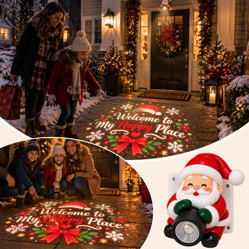 ✨🎅 Santa Christmas Welcome Projector – Festive Doorway Light with Remote Control🎅 ✨