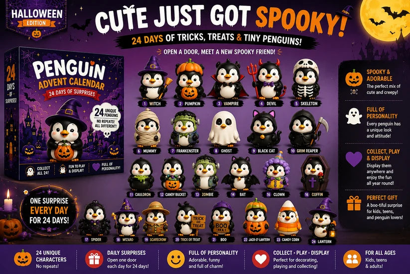 🐧 24 Days of Penguin Surprises Advent Calendar – 24 Unique Penguins, 3 Fun Editions