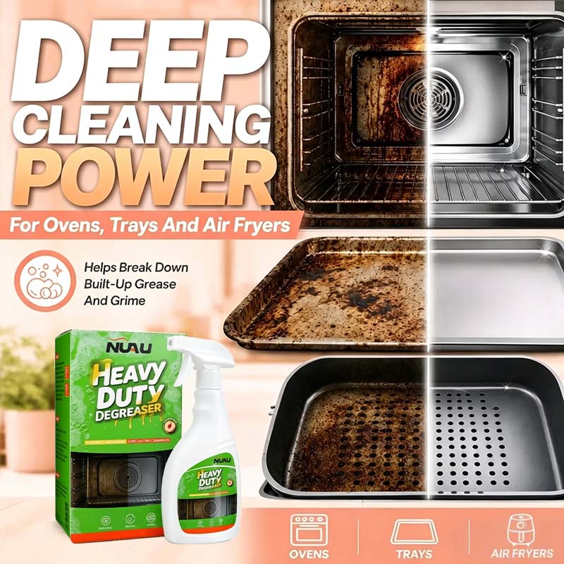 🍑 Heavy Duty Kitchen Degreaser Spray – Foaming Grease Cleaner with Fresh Peach Scent