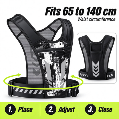 Hands-free reflective running vest