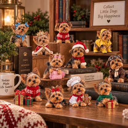 ❤️24 Days of Yorkshire Terrier – 24 Unique Yorkie Figurines | Christmas Collectible Gift Set❤️