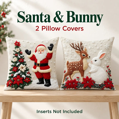 🎄 Christmas Pillow Covers 4-Piece Set — Festive Sofa Makeover
