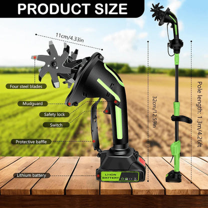 Livelydayin™ Multifunctional 2-in-1 Cordless Tiller & Cultivator with Telescopic Pole