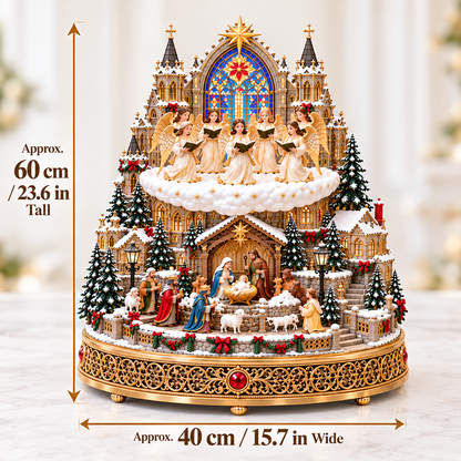 🔥 LAST DAY 48% OFF 🔥 Heavenly Angel Choir | Lighted & Rotating Christmas Nativity Village