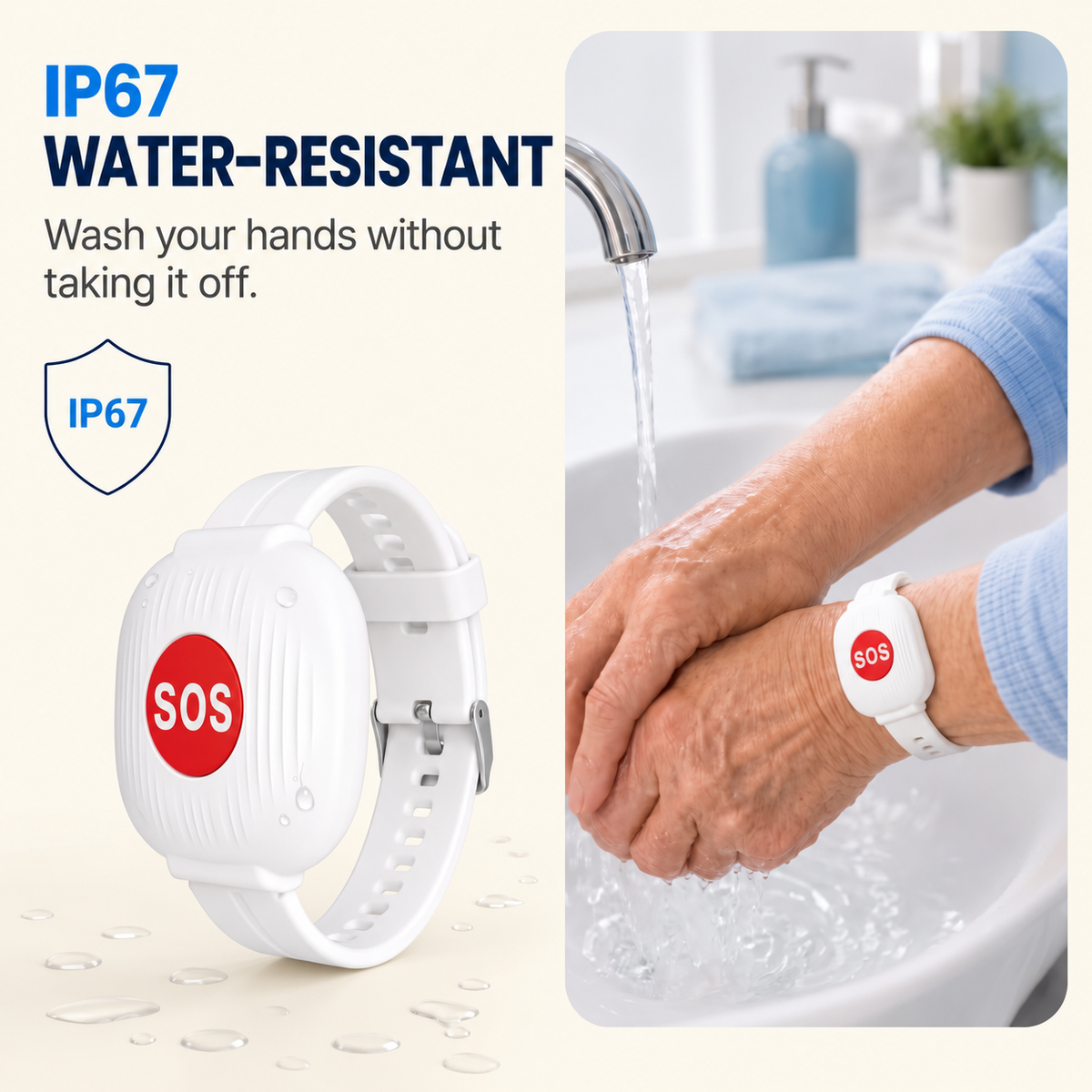 🔥 One-Touch WiFi SOS Alert Bracelet – Instant Family App Notifications, IP67 Water Resistance & Rechargeable Design