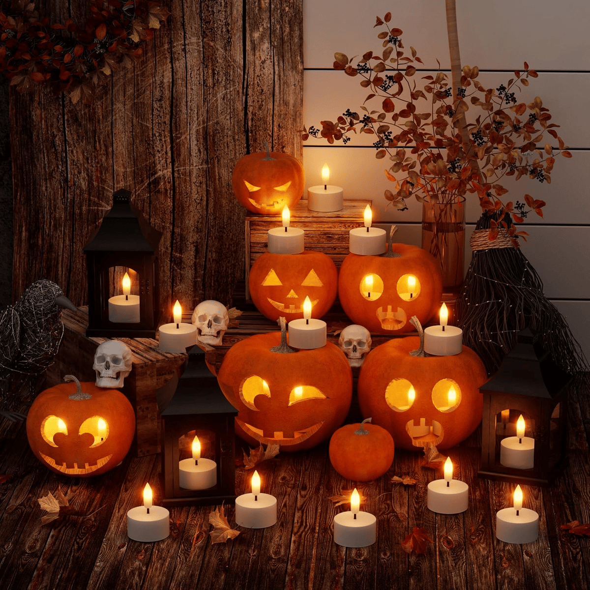 🕯️Rechargeable Flameless LED Tea Lights, Charging Station & Remote Included, Flickering Fake Candles, Safe No Flame Candle for Home, Wedding, Festival & Emergency Lighting