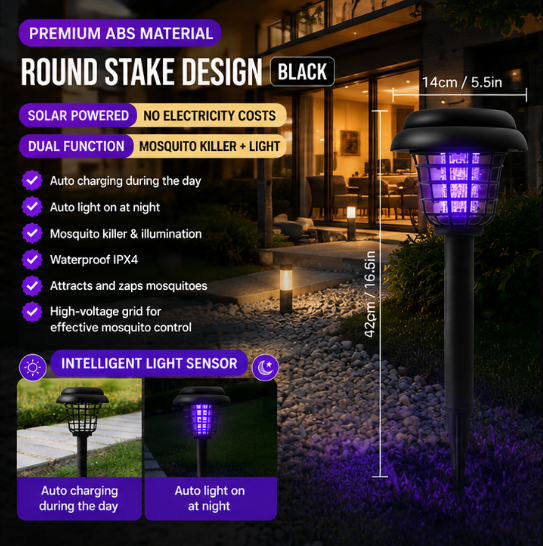 Last Day 49％OFF🌙 Solar Mosquito Zapper Light 2-in-1 UV Bug Killer & Outdoor Garden Lamp