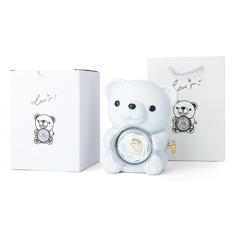 Mother's Day Hot Selling✨Cute Teddy Bear with Preserved Rose--Necklace📿+Eternal Rose🌹+Teddy Bear🧸