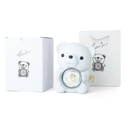 Mother's Day Hot Selling✨Cute Teddy Bear with Preserved Rose--Necklace📿+Eternal Rose🌹+Teddy Bear🧸