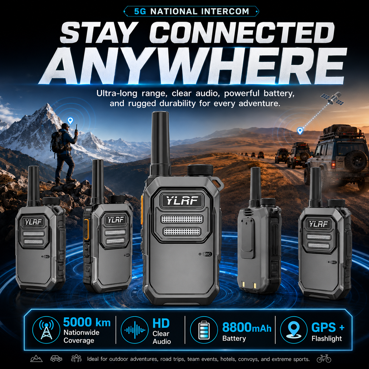 ✨Global Walkie Talkie –Rugged Waterproof Pocket Radio for Hiking & Off-Grid Teams 🌍