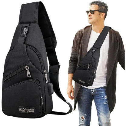 Men's Waterproof Oxford Sling Chest Bag for Travel & Daily Use