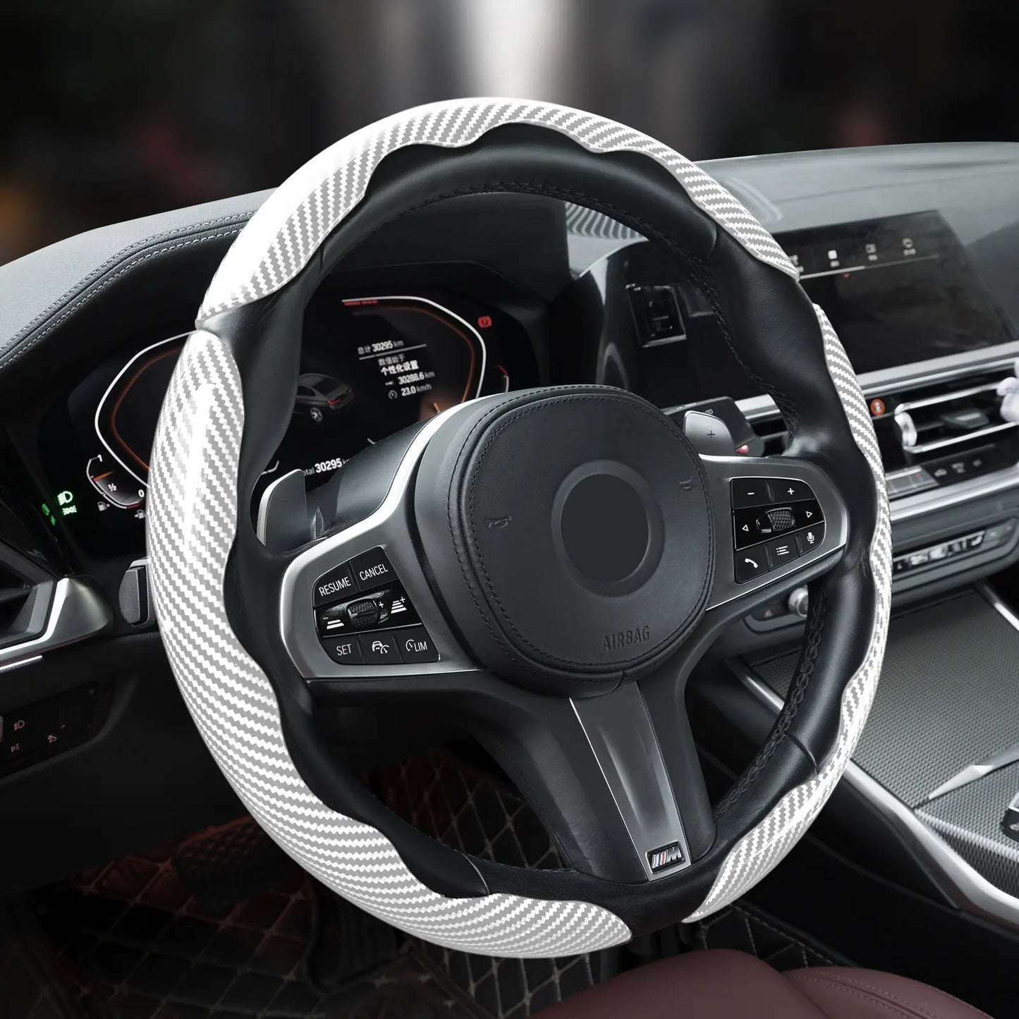 Car Steering Wheel Cover, Non slip Design Steering Wheel Protector, Universal Car Steering Wheel Cover for 15 Inch