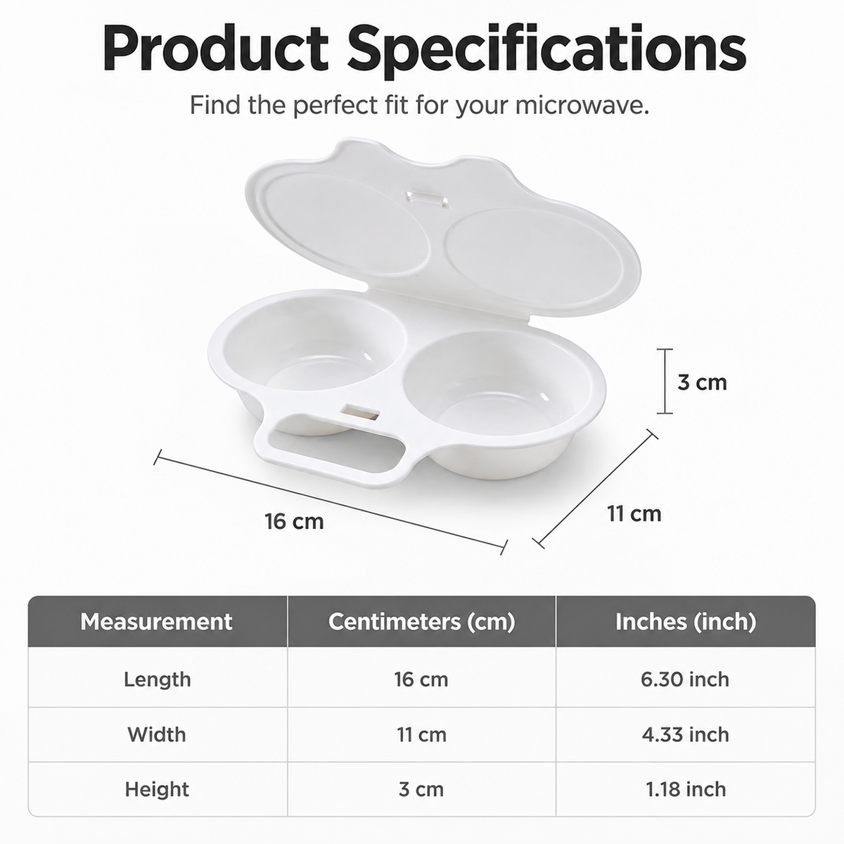 🥳2026 HOT SALE🥳💞50K+ SOLD! 🥗🎁 50% OFF! Microwave Egg Poacher——Dual‑cavity, non‑stick & easy clean. Healthier than frying – stock up & save! 🏠✅