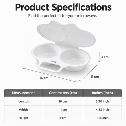 🥳2026 HOT SALE🥳💞50K+ SOLD! 🥗🎁 50% OFF! Microwave Egg Poacher——Dual‑cavity, non‑stick & easy clean. Healthier than frying – stock up & save! 🏠✅