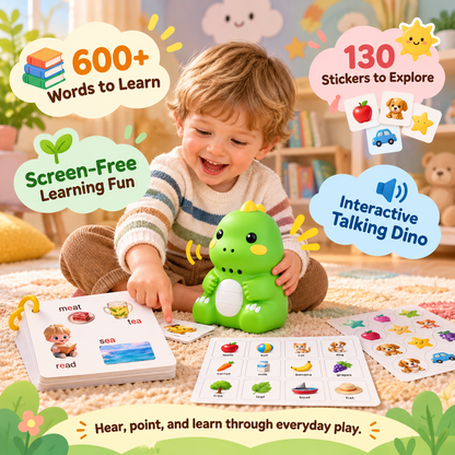🦕 Talking Dino – Screen-Free Interactive Learning Toy | 600+ Words & 130 Stickers ✨