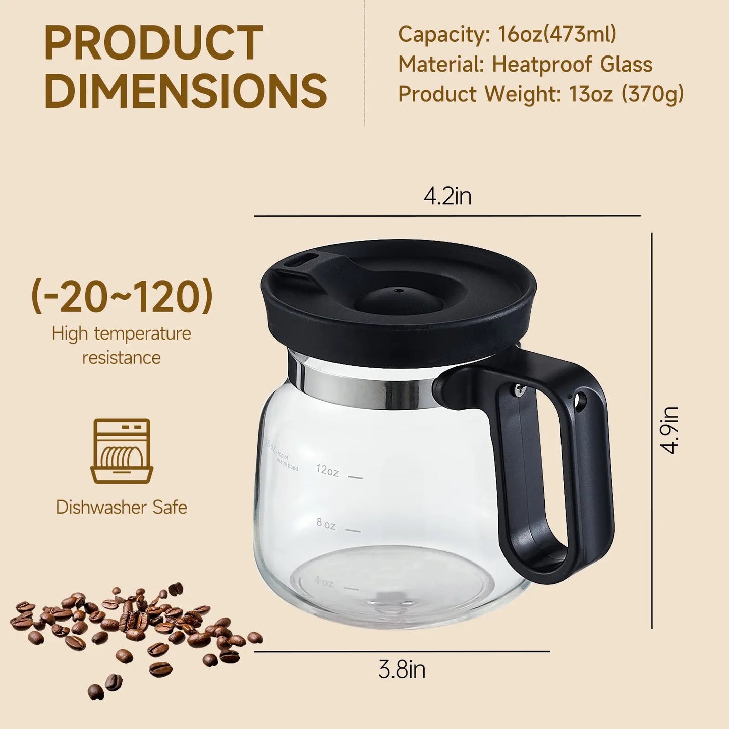 UFORU Coffee Mug with Lid 16oz Glass Creative Cup