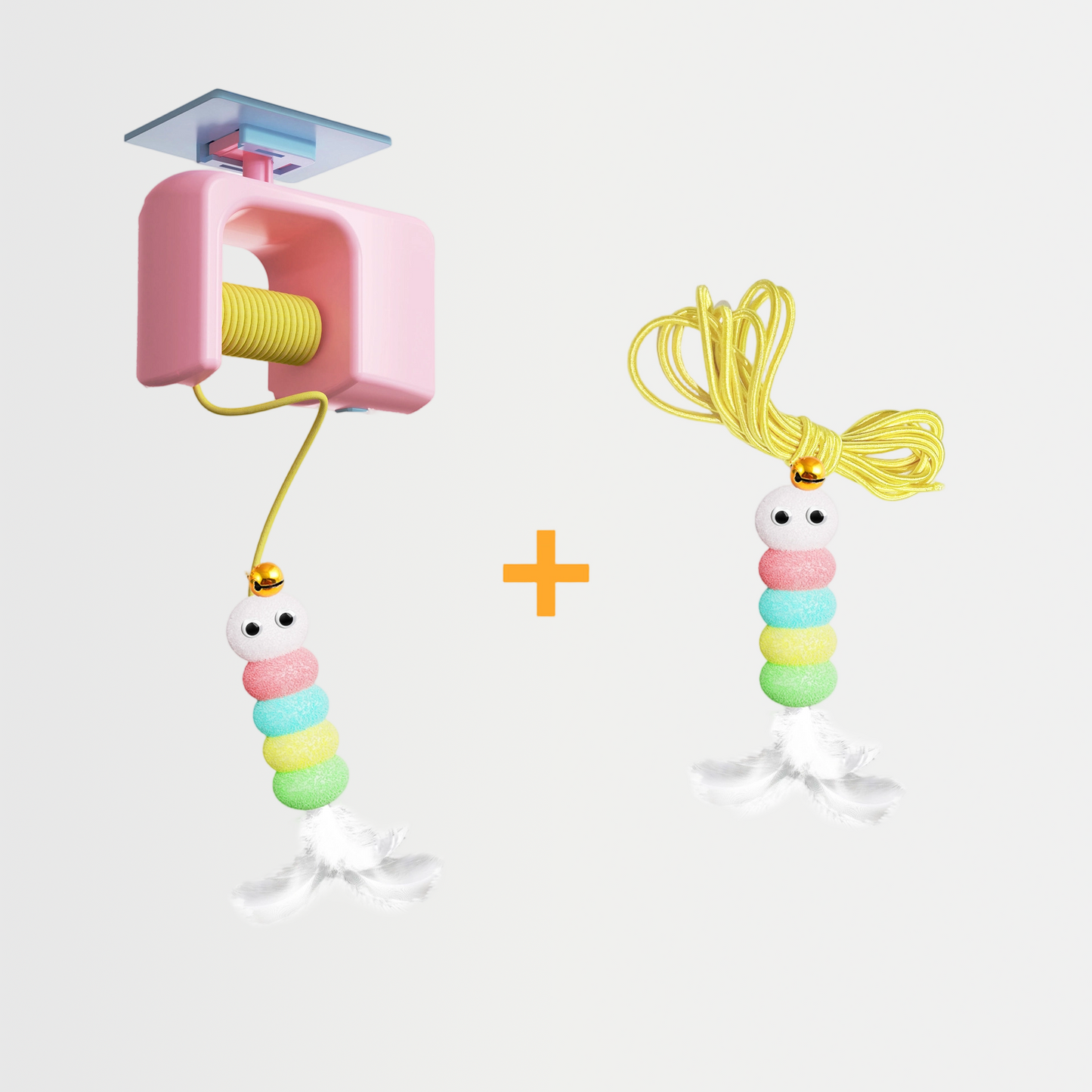 Interactive Cat Toys, Echargeable HangingDoor Cat Toy with Replacement Toy and Elastic Rope, Automatic Electric Flying Feather Cat Toy for Chase Exercise Enrichment Stimulation, Durable Safe Hanging Toy for Bored Kittens Adult Multi Cat Households teaser