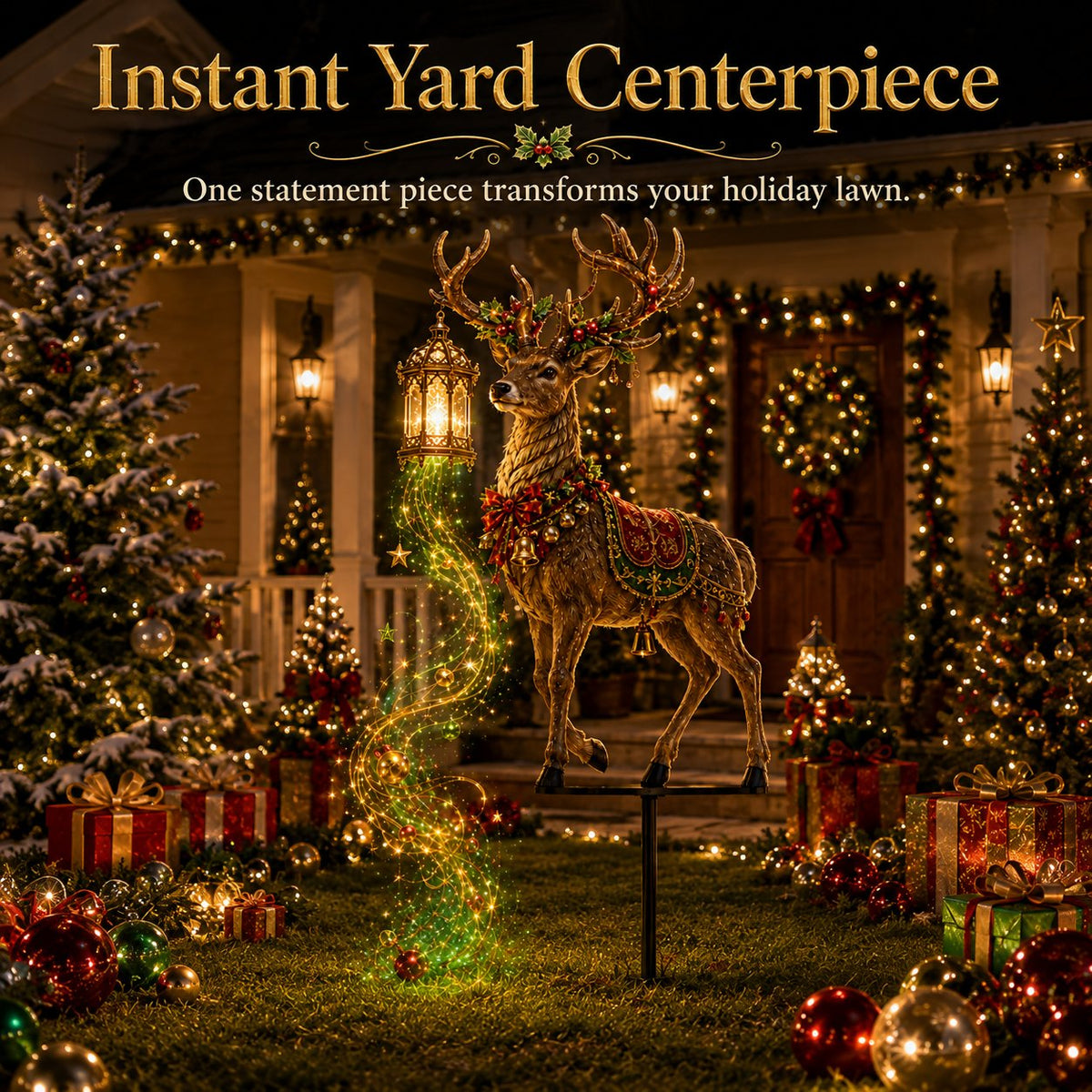 🎀🎄🔥New arrivals- Light-Up Reindeer Lawn Stake, Festive Outdoor Christmas Decor