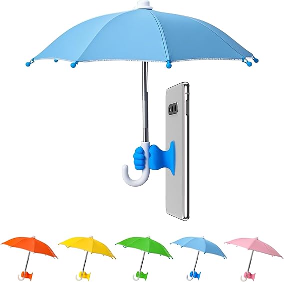 ☀️ Phone Umbrella – Suction Cup Stand with Sun Shade, Anti-Glare, Heat Protection