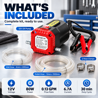 🔥 🔧 12V 80W Electric Oil Extractor Pump – Fast, Cleaner Oil Changes