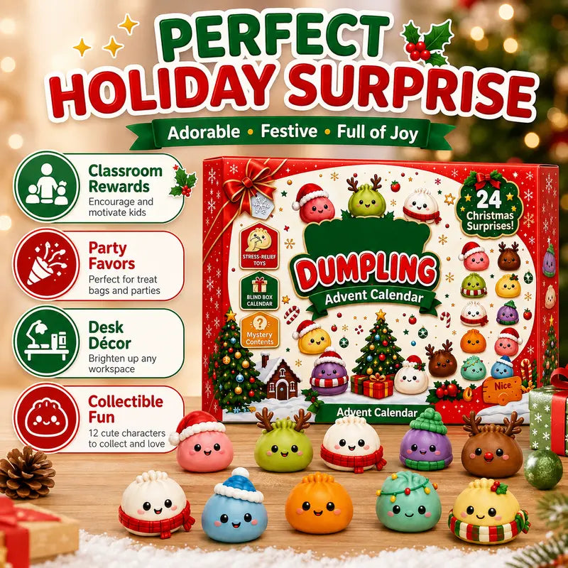🥟 Dumpling Squishy Advent Calendar – 24 Days of Cute, Squeezable Surprises
