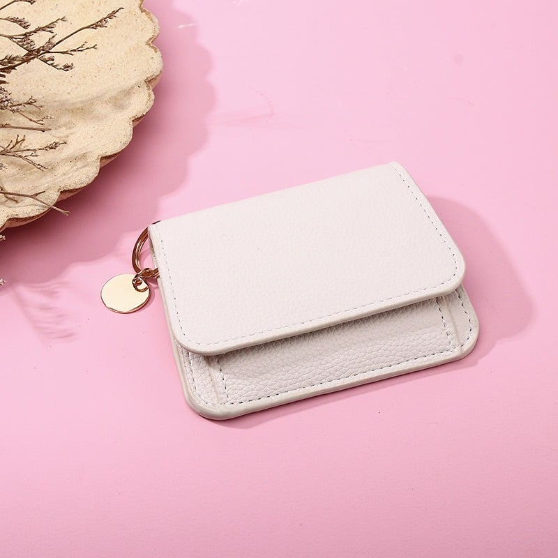⚡RFID Short Wallets for Women – Fashionable Card Holder with Key Ring & Coin Purse