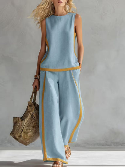 2026 Linen Blend Set | Color Block Comfort & Style ✨👚