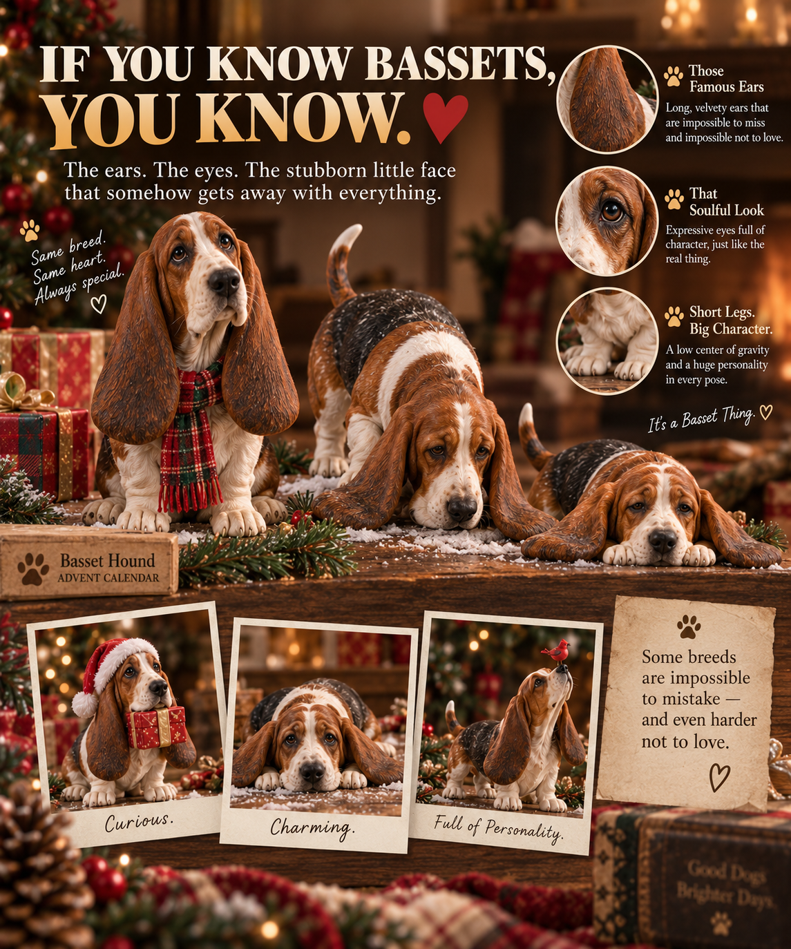 ✨24 Days of Basset Hound Joy — 24 Long-Eared Personalities to Love 🐾🎄