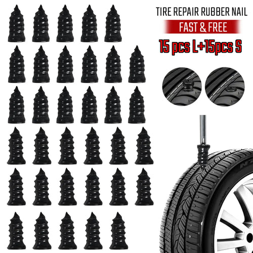60/30Pcs Tire Repair Screws Plugs, Self-service Tyre Repair Vacuum Rubber Nails Kit for Car/Motorcycle/Truck/Tractor Puncture Fast Tyre Repair Supplies