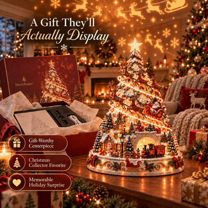 🎄Christmas Village Light-Up Tree – Festive LED Holiday Tabletop Decor