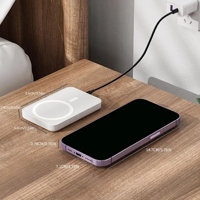 5000mAh Magnetic Power Bank for iPhone 12-17 Series with MagSafe