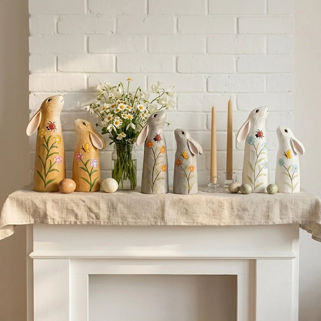 🔥Easter Hot Sale 49% OFF -Hand-Painted Spring Bunny Figurines