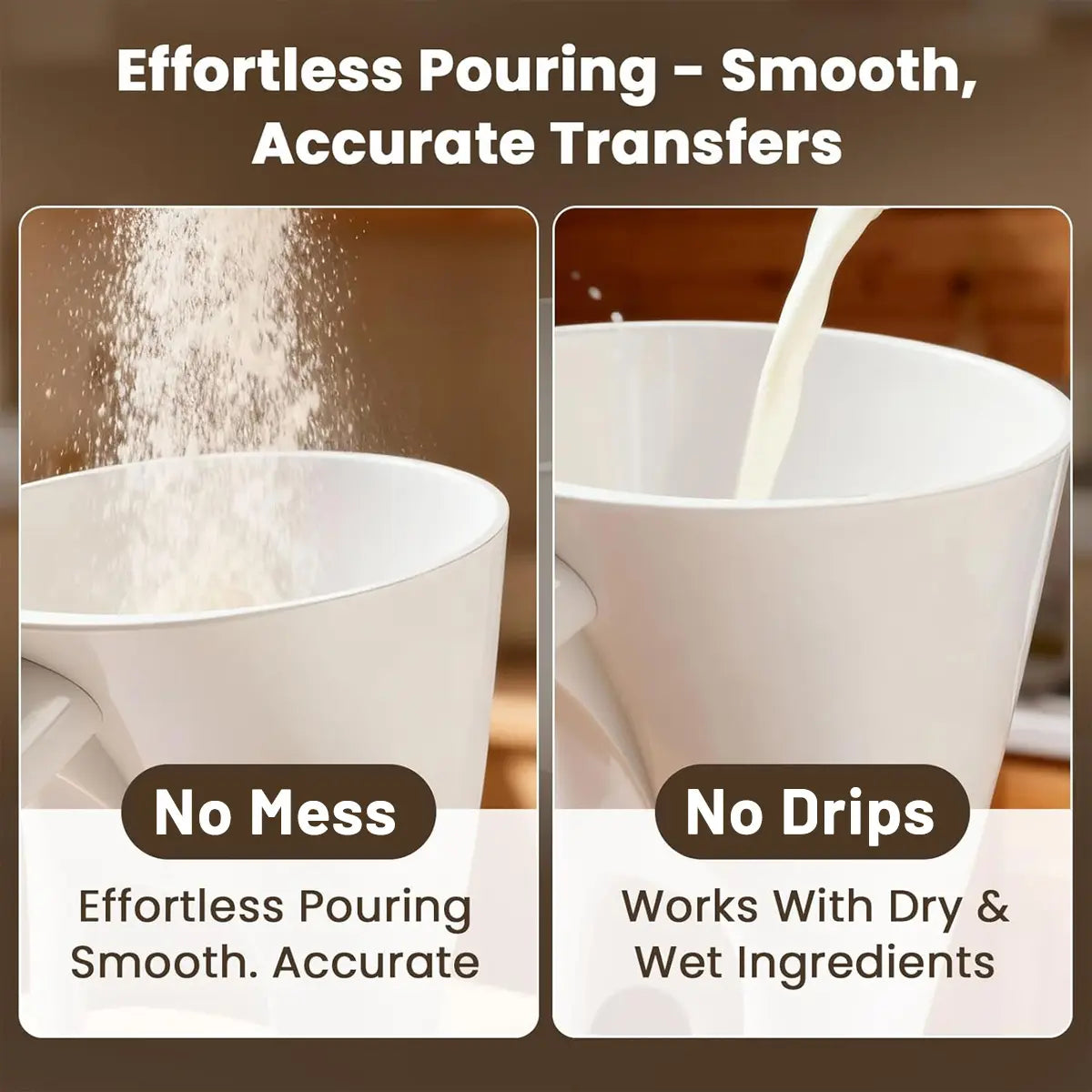Fathers Day Gifts Flour Funnel for Tilt-Head Stand Mixers, Easy-Pour Flour Funnel for 4.5–5 Qt Bowls, Dishwasher-Safe Baking Accessory for Dry and Wet Ingredients Fathersdaygift