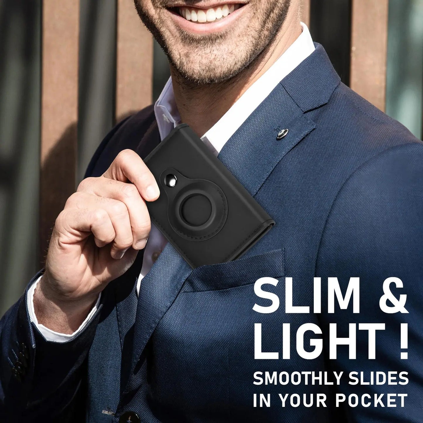 Portable Leather Smart Wallet RFID Blocking Slim Minimalist 6-9 Card Capacity ID Window Cash Slot Ultrathin Design for Everyday Carry