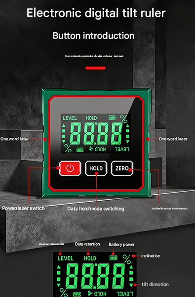 🔥HOT SALE⚙️ German Quality 4-Side Magnetic Digital Angle Gauge with Laser | Precision You Can Trust✨