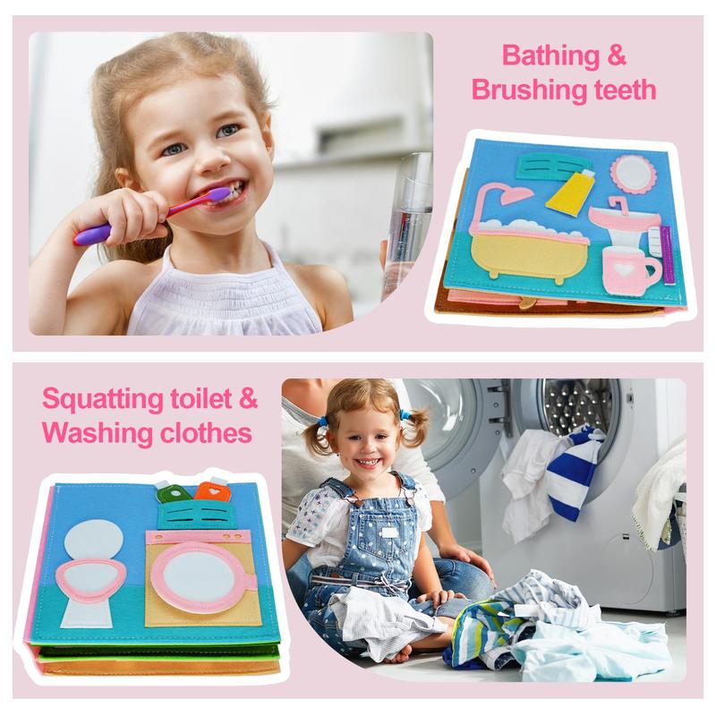 📚Felt Busy Book✨ – Soft Sensory Travel Toy with Learning Activities