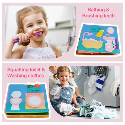 📚Felt Busy Book✨ – Soft Sensory Travel Toy with Learning Activities