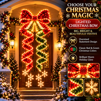 🎀✨Giant Lighted Christmas Bow Hanging Decoration