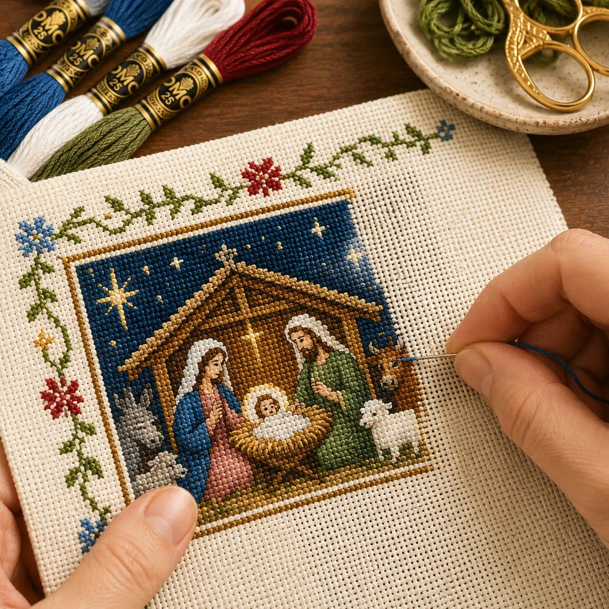 ✝️ Life of Jesus Cross Stitch Kit – 6 Biblical Designs