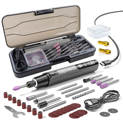 🔧 39-Piece USB-Powered Electric Rotary Tool Kit | Straight Polisher & Car Polisher & Electric Angle Grinder