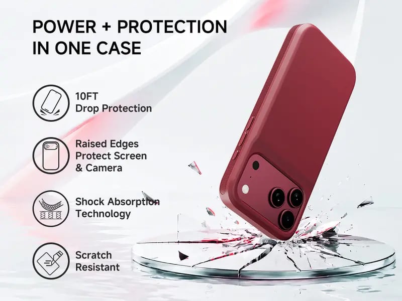 🩷🔋 PinkBird Power Case for iPhone – Slim Battery Case & Portable Power Bank Kit ⚡