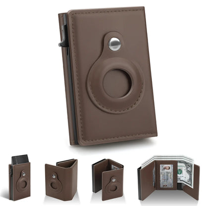 Portable Leather Smart Wallet RFID Blocking Slim Minimalist 6-9 Card Capacity ID Window Cash Slot Ultrathin Design for Everyday Carry