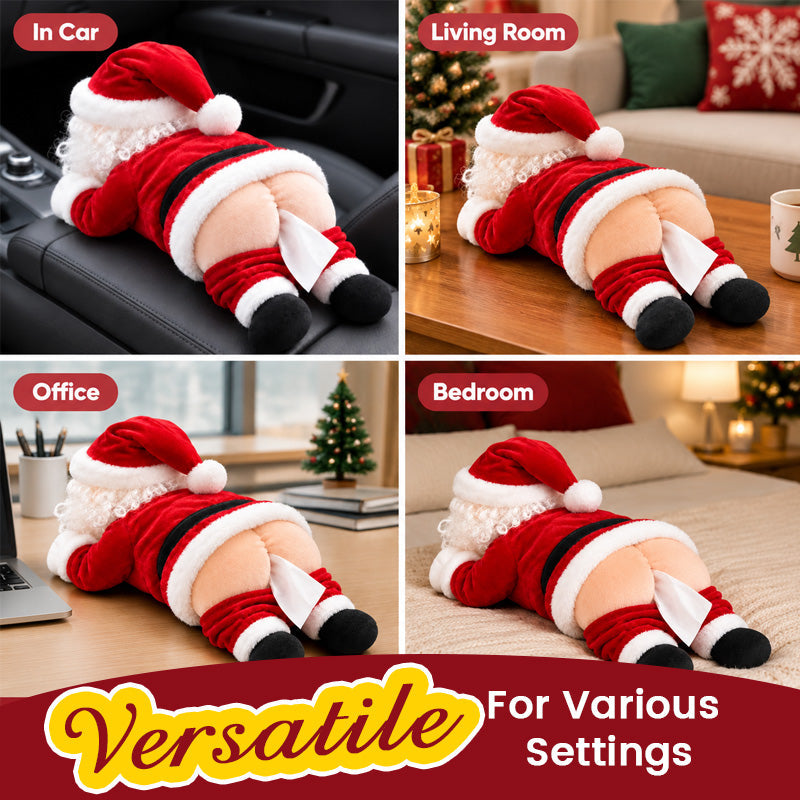 🎅 Funny Santa Butt Tissue Box | Cute Christmas Tissue Holder Decor for Home Bathroom