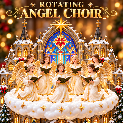 🔥 LAST DAY 48% OFF 🔥 Heavenly Angel Choir | Lighted & Rotating Christmas Nativity Village