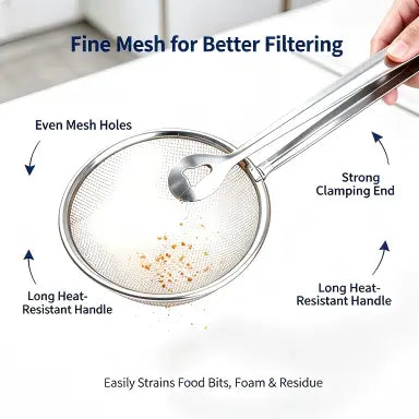 🔥 2pack-2-in-1 Stainless Steel Strainer Tongs