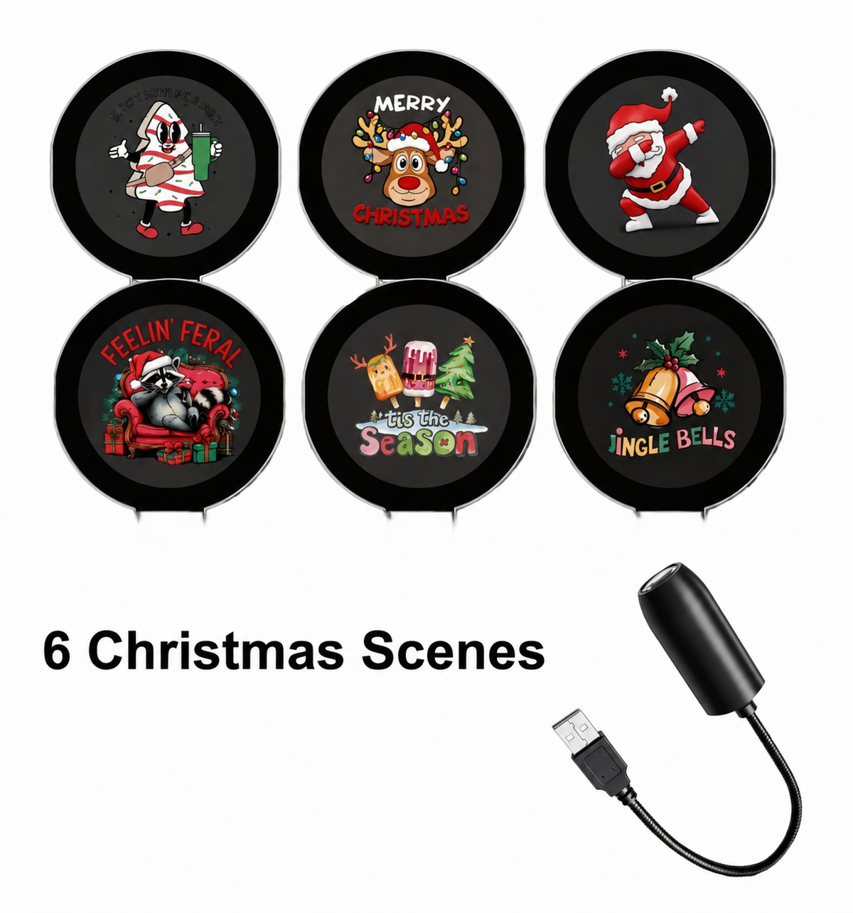 ✨USB Holiday Scene Projector – Christmas & Galaxy