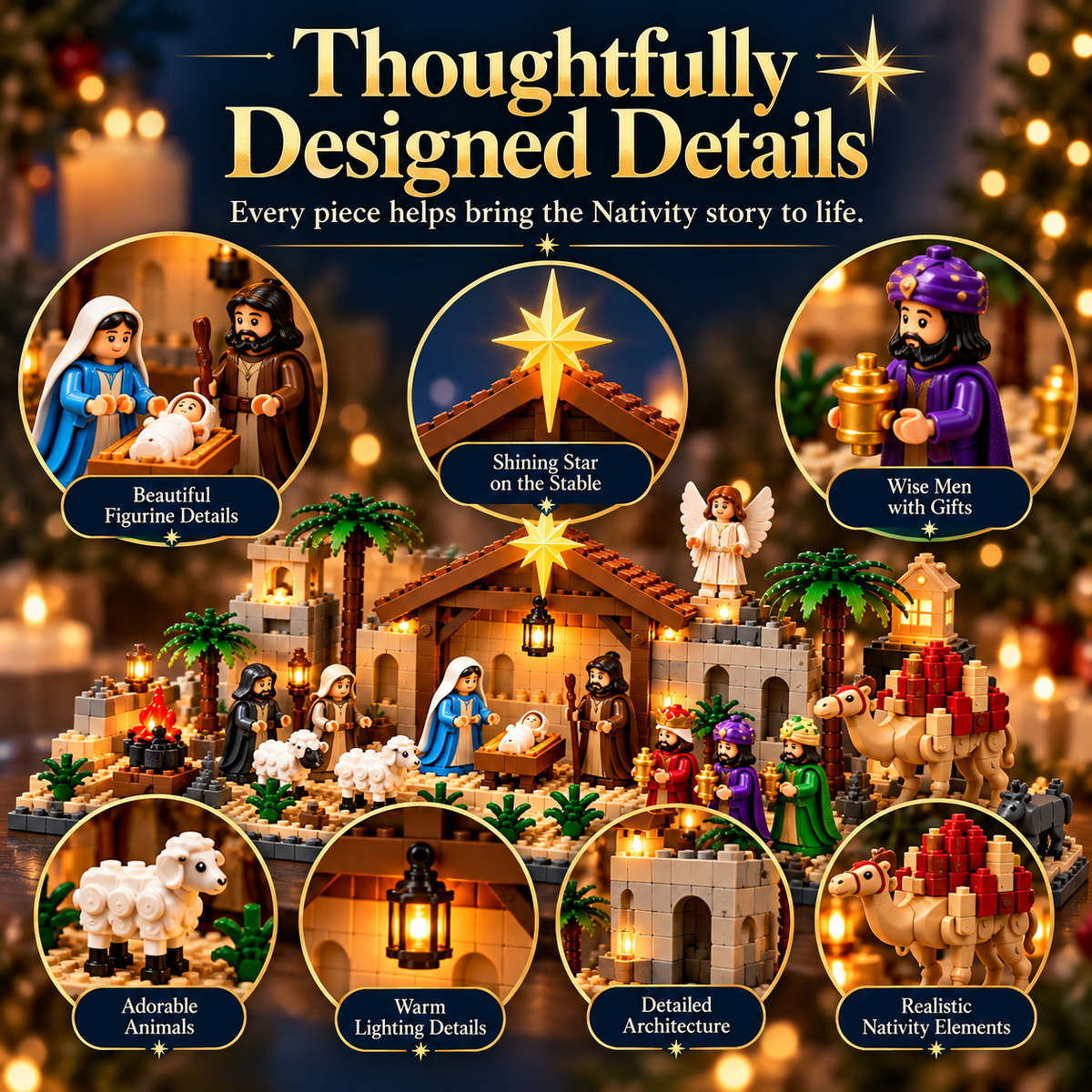 🎄 Nativity Building Advent Calendar ✨| 24 Daily Builds to Create a Complete Christmas Scene 🧱