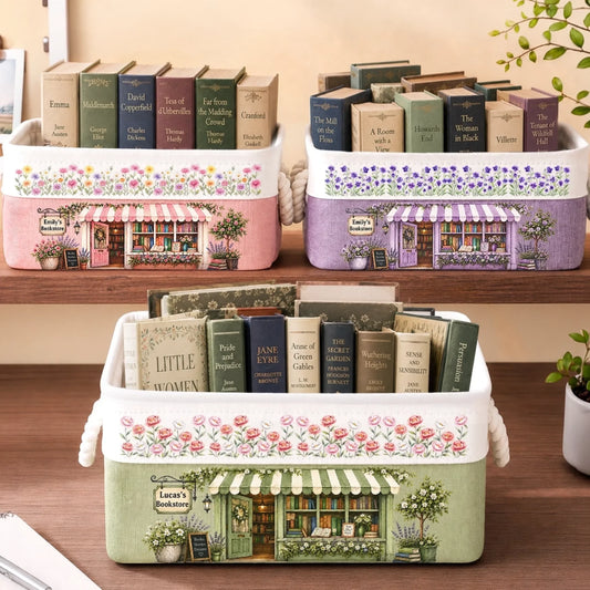 Custom Storage Basket - Personalized Bookish Gifts For Book Lovers, Bookworms, Readers - My Little Corner Bookshop
