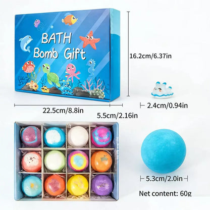 Bath Bombs for Kids with Surprise SPRING Inside, 12 Pack Kid Bath Bombs Gift Set,Easter Basket Stuffers for Boys Girls BubbleBath